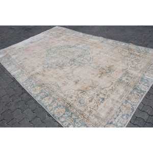 Alfombra Vintage Extra Grande de 7.6x11.5 pies (231x351 cm), Alfombra Turca con Estampado Animal Azul - Product Image 2