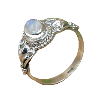 Anillo de Piedra Lunar Azul Fuego, Plata de Ley 925, Anillo de Diseño Hecho a Mano, Anillo de Piedras Preciosas, Joyería de Piedra Lunar, Regalo de Navidad - Product Image 1