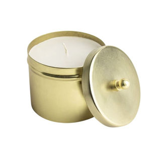 Tarro de Metal dorado de diseño elegante con tapa de Metal portavelas Decoración de mesa tarro de vela para cumpleaños o cualquier ocasión especial - Product Image 4