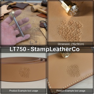 LT750 <b>Leather</b> <b>Stamp</b> with Cracked Texture 16x16mm (5/8x5/8'')-for Crafting - Product Image 1