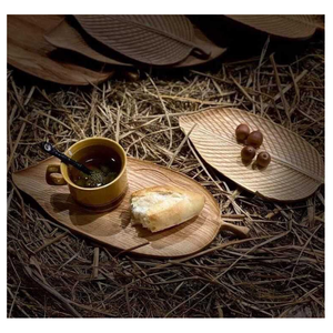 Elegante bandeja de madera para servir/plato de comida caliente de madera con acabado natural, bandeja de madera duradera para servir/plato de comida de madera para comedor - Product Image 4