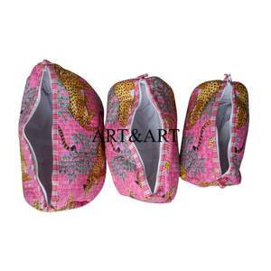 Hermoso Set de Bolsas de Maquillaje Acolchadas Personalizadas, Ecológicas, de Algodón Resistente al Agua, de Gran Capacidad, con Cierre de Cremallera para Mujer - Product Image 4