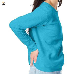 Jersey informal de manga larga con bolsillos y cuello redondo para mujer, sudaderas 100% de algodón Spandex para verano, Otoño Invierno - Product Image 4