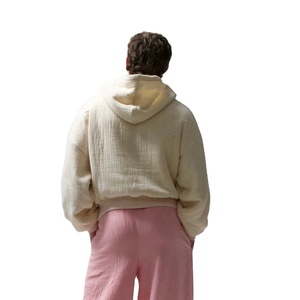 Sweat à capuche pour homme en molleton français lourd de 300 g, coton d'hiver, imprimé personnalisé, tricot gaufré, sherpa, coupe ample, tendance, lavé - Product Image 4