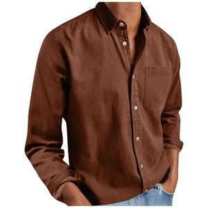 Camisas de Hombre Casuales de Tela de Algodón con Ajuste Cómodo para Uso Diario en la Oficina y Estilo Elegante - Product Image 3