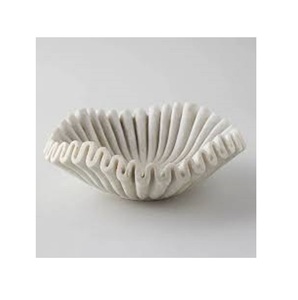 ชามเสิร์ฟอาหารหินอ่อนสีขาวทำด้วยมือสไตล์ทะเลบริสุทธิ์ชิ้นเดียวสำหรับร้านอาหารและโรงแรม - Product Image 1