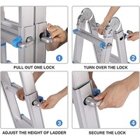 Échelle combinée extensible en aluminium Deliladder 4X4, vue à la télévision