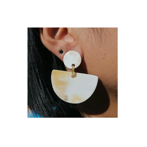 Oval Shape Two Tone Horn <b>Earrings</b> <b>Fashion</b> Jewelry Handmade Friendly Best Horn <b>Earring</b> Cheap Price Classic by glowin <b>fashion</b> - Product Image 6