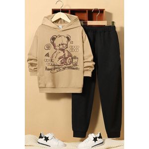 Set di tute comode per ragazzi e ragazze stampate con orso - Product Image 2