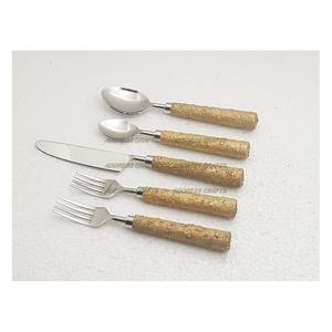 Ensemble de couverts en acier inoxydable de qualité supérieure avec manche en bois, logo personnalisé, pour mariage, anniversaire, fête, bureau - Product Image 6