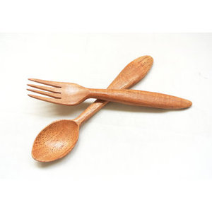 Ustensile d'acacia service à salade en bois de manguier lot de 2 service à salade en bois lot de 2 fait à la main KETCHENWAR UNIQUE - Product Image 6