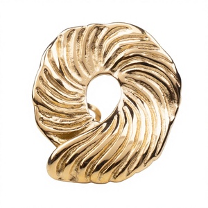 CUCOCUCA YXQ R228 Anello elegante e sofisticato regolabile in acciaio inossidabile placcato oro, dal design unico per occhi più esigenti - Product Image 1