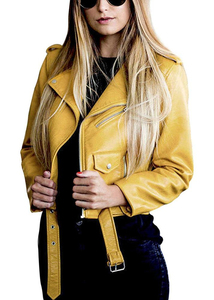 Chaqueta de Cuero Elegante Personalizable para Mujer, Abrigo de Cuero para Invierno y Otoño, Fabricante de Chaquetas de Cuero con Cremallera y Manga Larga - Product Image 6
