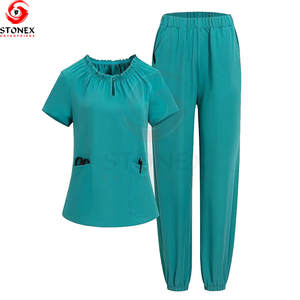 Ensembles de Blouses Médicales Unisexe Tricotés Respirants Grande Taille Couleur Unie Personnalisables Haute Qualité Vente en Gros Directe Usine - Product Image 1