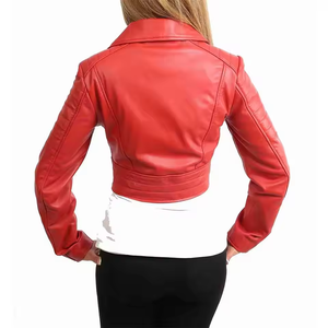 Blouson en cuir court classique élégant et tendance pour femme – Collection Hiver 2026 - Product Image 3