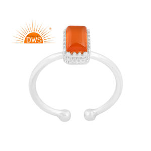 Anillo ajustable de piedras preciosas de cornalina Natural de plata de ley fina de la mejor calidad, joyería personalizada para mujer, regalo para ella - Product Image 1