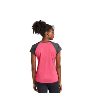 OEM mejor calidad verano moda algodón poliéster cuello redondo raglán manga corta Camiseta logotipo personalizado contraste camiseta para mujer - Product Image 3