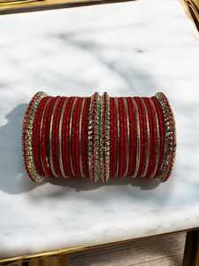 ชุดกำไลข้อมือชูรีอันแบบเป็นประกายสำหรับเจ้าสาว สไตล์วัฒนธรรมปัญจาบ แฟชั่นปากีสถานและอินเดีย คุณภาพดีที่สุด ทำจากโลหะ สำหรับสุภาพสตรี - Product Image 2