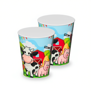Gobelets jetables sur le thème de la ferme Party Love 270 ml, sac de 12 pièces - Product Image 2