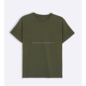 2026 Hot Sale Men's <b>Olive</b> <b>Green</b> Cotton <b>T</b>-<b>Shirt</b> Short Sleeve O-Neck Regular Fit Solid Casual Jersey Woven Breathable Acid Wash - Product Image 1