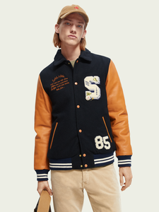 Chaquetas universitarias con logotipo personalizado para hombre, chaqueta de béisbol universitaria hecha en Pakistán con cuello levantado y bordado personalizado para hombre - Product Image 4