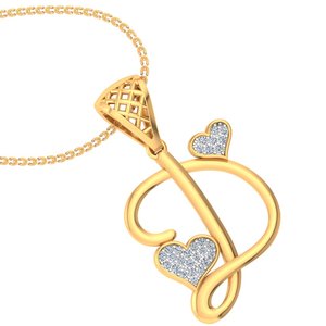 Ishi เพชรหรูหรา18K ทอง D ตัวอักษรห้องปฏิบัติการปลูกจี้เพชร - Product Image 2