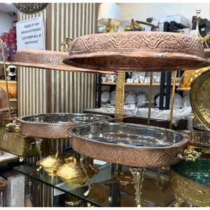 Plato para Calentar Comida de Cobre con Soporte de Latón, Elegante Calentador de Alimentos para Servicios de Catering, Bodas y Fiestas - Product Image 5