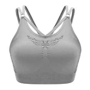 Sujetador Deportivo Transpirable de Secado Rápido y Alta Sujeción para Mujer, Yoga, Logotipo Frontal Simple Personalizable 2025, Almohadillas Removibles, Spandex/Poliéster - Product Image 5