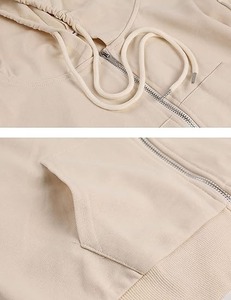 เสื้อฮู้ดซิปรูดซิปแขนยาวผ้าคอตตอน100% สำหรับผู้หญิงเสื้อมีฮู้ดแบบลำลองระบายอากาศป้องกันการเกิดขุยปรับแต่งได้ - Product Image 2