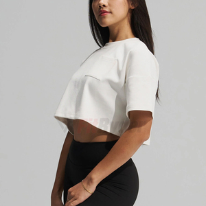 Camiseta de algodón informal para mujer 2024, Top corto suave y cómodo de alta calidad con logotipo OEM, la mejor tarifa de venta al por mayor de moda - Product Image 4