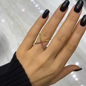 925 argent arc-en-ciel Original Moissanite diamant bague multicolore fiançailles Style religieux bague pour petite amie bijoux fins - Product Image 4