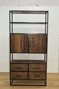 Estante de almacenamiento decorativo para el hogar de estilo vintage con cajones ecológicos Estante de exhibición de último diseño a la venta - Product Image 3