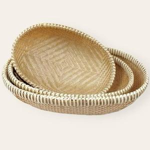 Cesta Ovalada de Mimbre de Bambú Hecha a Mano con Diseño de Libélula al por Mayor |   Bandeja Tejida Ecológica para el Hogar, Hotel y Regalos de Navidad - Product Image 2