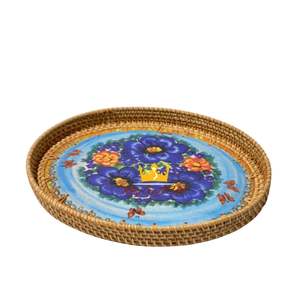 Bandeja de almacenamiento de alimentos decorativa de cerámica de ratán de Vietnam con forma personalizada y embalaje al por mayor de King Craft Viet - Product Image 3