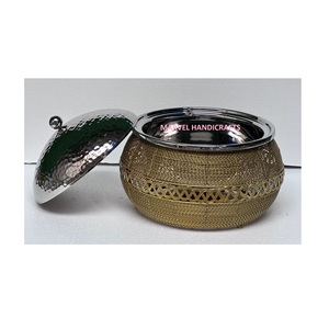 Customized Iron Wire Mesh Serving Casserole with Stainless Steel Hammered Hotpot | Insulated Food <b>Warmer</b> for <b>Buffet</b> & Dining - Product Image 2