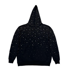 Sweats à capuche en coton mélangé avec strass design personnalisé, léger, de qualité supérieure, avec fermeture éclair complète, sweats à capuche avec strass pour hommes - Product Image 2