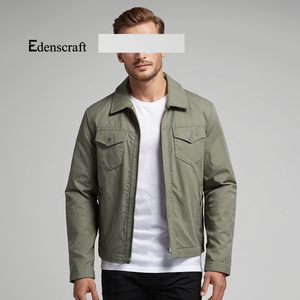 Veste en toile pour homme 100% coton personnalisable, légère, chaude, durable, respirante, vêtement d'extérieur d'hiver, écologique, décontractée urbaine - Product Image 1