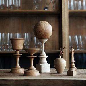 Exquisite wooden <b>candle</b> holder featuring refined details producing soft warm glow enhancing premium arrangements - Product Image 3