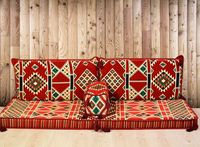 Housse de coussin de sol ottoman nomade Yoruk, style oriental, pour assise arabe, motif marocain bleu, en polyester et coton, amovible
