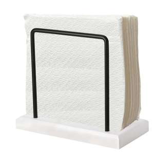 Iron Wire Napkin Holder Wood Base Premium Tissue Stand Hotel & Restaurants <b>Tabletop</b> <b>Display</b> Metal & Wooden Tissue Holder Rack - Product Image 2