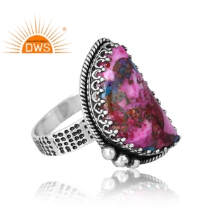Trending Design 925 Silver Natural Mojave Copper <b>Purple</b> Qyster Turquoise Gemstone Ring for Women Custom Jewelry Manufacturer - Product Image 4