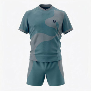 Ensemble uniforme de rugby professionnel pour hommes, tissu respirant, coupe confortable, maillot et short, idéal pour les matchs et les entraînements - Product Image 1