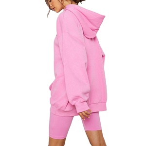 Nuevo Conjunto de Dos Piezas para Mujer 2026, Sudadera Extra Grande de Felpa de Algodón Suave Rosa y Pantalones Cortos de Ciclismo 2026 - Product Image 4