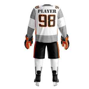 Tenues de hockey sur glace personnalisées par sublimation pour joueurs compétitifs – Tissu polyester doux au toucher, résistant à l'humidité, impression durable - Product Image 4
