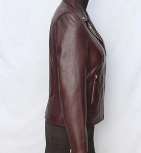 Chaqueta de cuero de longitud corta con estilo para mujer de otoño invierno 100% Original hecho a medida espesor fino nuevo producto al por mayor - Product Image 4