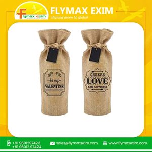 Bolsa de transporte de botellas de vino de yute elegante promocional al mejor precio, elegante bolsa de regalo ecológica para vino - Product Image 2