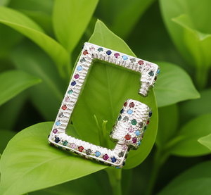 Dijes de Forma Rectangular con Cierre de Mosquetón, Chapados en Oro, Plata de Ley 925, Multicolores, con Circonitas Cúbicas, Libres de Níquel, para Collares de Moda - Product Image 4