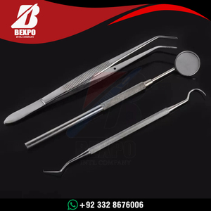 Kit d'examen dentaire 1 pièce en acier inoxydable le plus vendu : Miroir, pince d'hygiène, explorateur et outils de nettoyage - Product Image 5