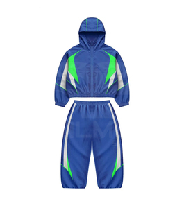 Chándal Cortavientos con Pantalones y Chaqueta Elásticos, Impermeable, 100% Nailon, Paneles con Logotipo Personalizado, Chándal Cortavientos de Trabajo - Product Image 4