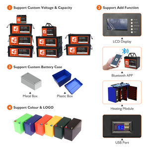 Paquete de batería solar con logotipo OEM 12V 50AH 280ah 314ah 400ah Fosfato de hierro y litio Sistema de almacenamiento de energía para el hogar Monitor Batería LiFePO4 - Product Image 6